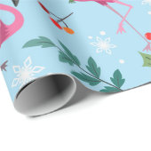 かわいいフラミンゴクリスマスパターンラッピング紙 ラッピングペーパー (ロールコーナー)