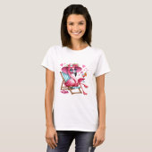 かわいいフラミンゴクリップアート Tシャツ (正面フル)