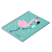 かわいいフラミンゴスの雪片 ノートブック (左側)