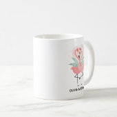 かわいいフラミンゴパーソナライズされたカップルのバレンタインデー コーヒーマグカップ (正面右)