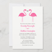 かわいいフラミンゴピンクビーチサマートロピカル結婚ズ 招待状 (正面)