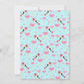 かわいいフラミンゴベビーシャワートロピカルビーチテーマ 招待状 (裏面)