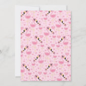 かわいいフラミンゴベビーシャワートロピカルビーチピンクガール 招待状 (裏面)