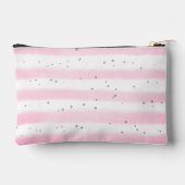 かわいいフラミンゴモノグラムピンクストライプ色かわいい水色 アクセサリーポーチ (裏面)