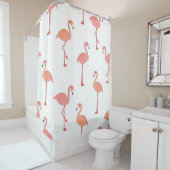 かわいいフラミンゴ夏のイラストレーションのシームレスなパターン シャワーカーテン (インサイチュ)
