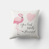 かわいいフラミンゴ引用文トータルフラミンピンクホワイト クッション (裏面)