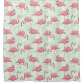 かわいいフラミンゴ柄のシャワーカーテン シャワーカーテン (正面)