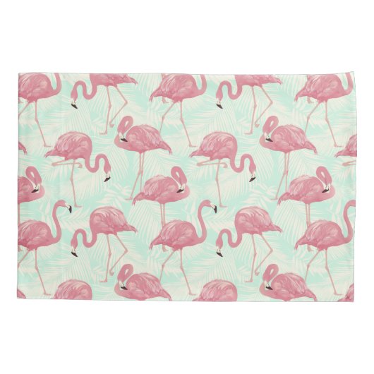 かわいいフラミンゴ柄の枕カバー 枕カバー (裏面)