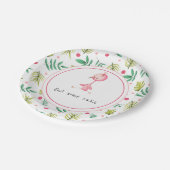 かわいいフラミンゴ赤ちゃんシャワー ペーパープレート (アングル)