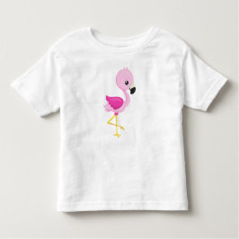 かわいいフラミンゴ、ベビーフラミンゴ、ピンクのフラミンゴ、鳥 トドラーTシャツ