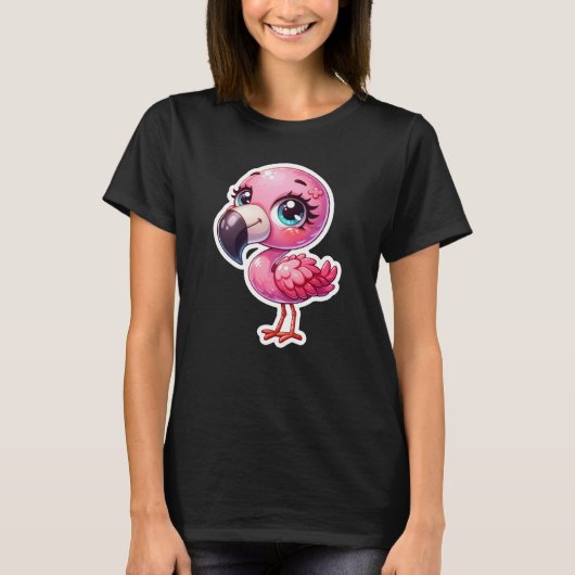 かわいいフラミンゴ Tシャツ (正面)
