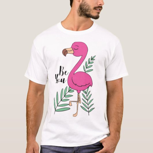かわいいフラミンゴ Tシャツ (正面)