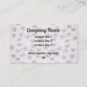 かわいいフラワーアートパープルカスタム両面 名刺 (裏面)