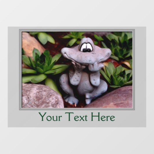 かわいいフラワーガーデンカエルへようこそ ウィンドウサイン (シート)