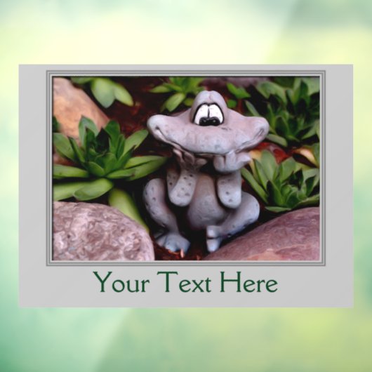 かわいいフラワーガーデンカエルへようこそ ウィンドウサイン (シート3)