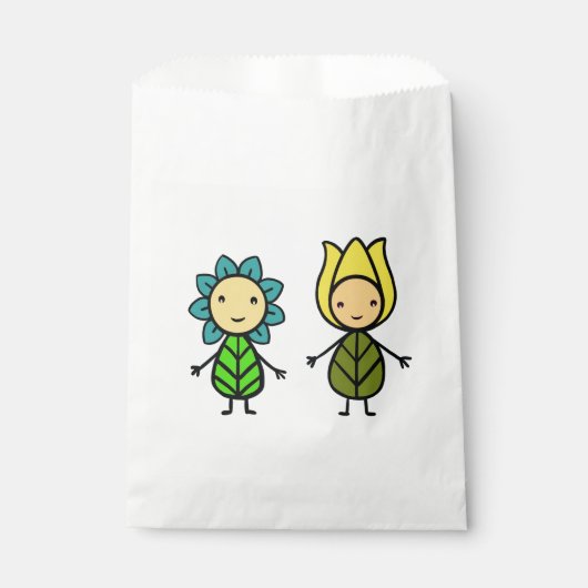 かわいいフラワーガールズバッグブルー&イエロー フェイバーバッグ (正面)