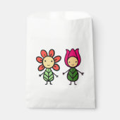 かわいいフラワーガールズバッグ – 赤とピンク フェイバーバッグ (正面)