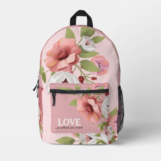 かわいいフラワーガール図解入りの、写真付きのバックパック プリントバックパック (正面)