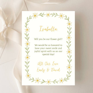 かわいいフラワーガール提案水カラーデイジー カード