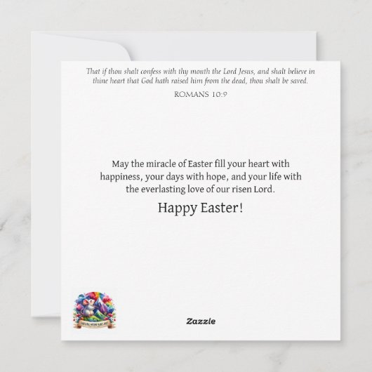 かわいいフラワークラウンヘッジホグイースターの願い シーズンカード (裏面)