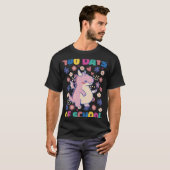 かわいいフラワードラゴン100日の学校先生と Tシャツ (正面フル)
