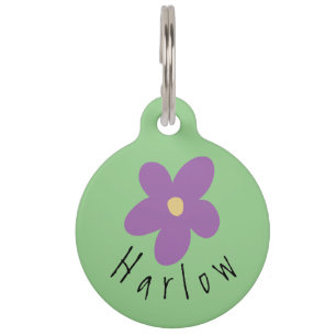 かわいいフラワーパワパーソナライズされたードッグIDラベル  ペット　ネームタグ