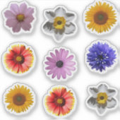 かわいいフラワーフォト切り出しステッカーセット シール (正面)