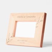 かわいいフラワーフレンズカスタムウッド写真フレーム レーザー彫刻フレーム (左)