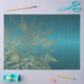 かわいいフラワーヘナ手描きデザイン 薄葉紙 (クラフト)