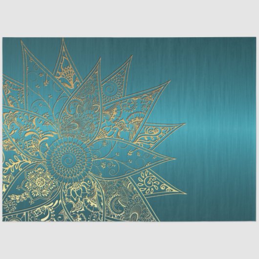 かわいいフラワーヘナ手描きデザイン 薄葉紙 (正面)