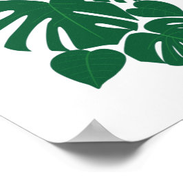 かわいいフラワーモンステラ葉ズ ポスター