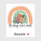 かわいいフラワーレインボー感動的引用文 シール (シート)