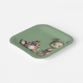 かわいいフランケンシュタインガールキッズハロウィーン ペーパープレート (傾斜あり)