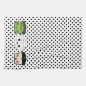 かわいいフランケンシュタインミムミドラキュラキッチンタオル キッチンタオル (横)