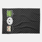 かわいいフランケンシュタインミムミドラキュラキッチンタオル キッチンタオル (横)