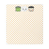 かわいいフランケンシュタインムミードラキュラメモ帳 ノートパッド (正面)