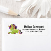 かわいいフランケンシュタインユニコーンハロウィンスケッチラベル ラベル (インサイチュ)