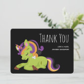 かわいいフランケンシュタインユニコーンハロウィンスケッチ サンキューカード (スタンド正面)