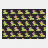 かわいいフランケンシュタインユニコーンハロウィンパターン ラッピングペーパーシート (正面2)