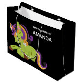 かわいいフランケンシュタインユニコーンハロウィン誕生日 ラージペーパーバッグ (正面アングル)