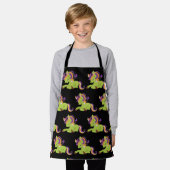 かわいいフランケンシュタインユニコーンハロウィーン エプロン (着用した状態)