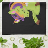 かわいいフランケンシュタインユニコーンハロウィーン キッチンタオル (折り畳み)