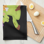 かわいいフランケンシュタインユニコーンハロウィーン キッチンタオル (四つ折り)