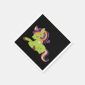 かわいいフランケンシュタインユニコーンハロウィーン スタンダードカクテルナプキン (角)