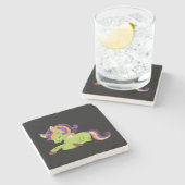 かわいいフランケンシュタインユニコーンハロウィーン ストーンコースター (横)