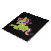 かわいいフランケンシュタインユニコーンハロウィーン タイル (側面)