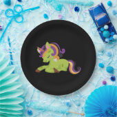 かわいいフランケンシュタインユニコーンハロウィーン ペーパープレート (パーティー)