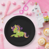 かわいいフランケンシュタインユニコーンハロウィーン ペーパープレート (パーティー)