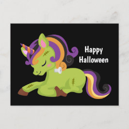 かわいいフランケンシュタインユニコーンハロウィーン ポストカード