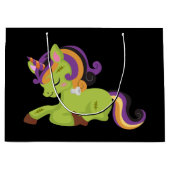 かわいいフランケンシュタインユニコーンハロウィーン ラージペーパーバッグ (正面)